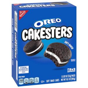 OREO Cakesters Soft Snack Cakes, 5 - 2.02 oz Snack Packs