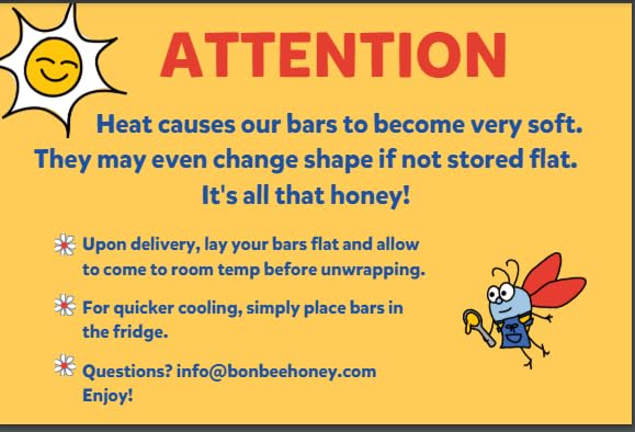 BON BEE Honey Bunchies All Natural Honey Bar - Natural Breakfast & Nutrition Bars for Healthy Energy & Fuel - Variety of Delicious Highlights & Perfectly Balanced, 12-1.4oz Bars