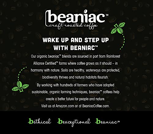 beaniac Hot Cakes Maple, Flavored Light Roast, Single Serve Compostable K Cup Coffee Pods, Organic Arabica Coffee with Natural Flavors, Keurig Brewer Compatible, 30 Count