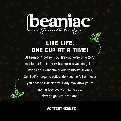 beaniac Hot Cakes Maple, Flavored Light Roast, Single Serve Compostable K Cup Coffee Pods, Organic Arabica Coffee with Natural Flavors, Keurig Brewer Compatible, 30 Count