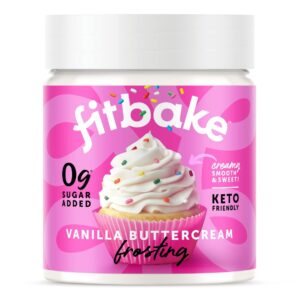 FitBake Vanilla Buttercream Frosting | Keto Frosting for Low Carb Desserts | No Sugar Added Keto Icing For Keto Cakes | 0g Net Carbs | Gluten Free Frosting | Low Carb Food | Keto Friendly 8oz