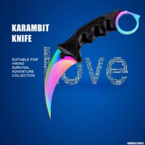 TOPOINT Karambit Knife, Stainless Steel Fixed Blade with Sheath and Cord Knife CS-GO for Hunting Camping and Field Survival