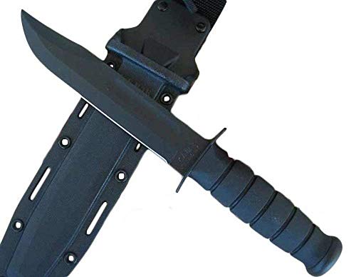 KA-BAR #1213 Black Straight Edge Knife / Hard Sheath