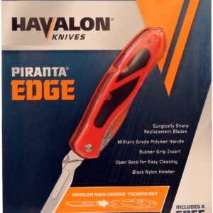 Havalon Piranta-Edge with Orange Handle with 12 Additional Crazy Sharp Blades (Piranta-Edge Orange/Dark Orange)