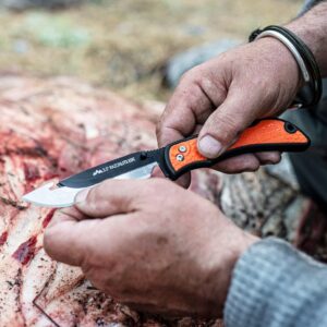 OUTDOOR EDGE 3.5" RazorLite EDC Knife. Pocket Knife with Replaceable Blades and Clip. The Perfect Hunting Knife for Skinning Deer. Blaze Orange with 6 Blades