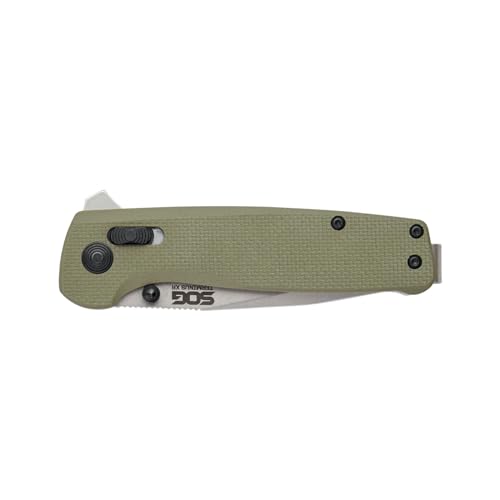 SOG Hunting High Carbon Steel Ambidextrous Carry EDC 2.95' Sharp Blade Terminus XR OD Green Folding Knife