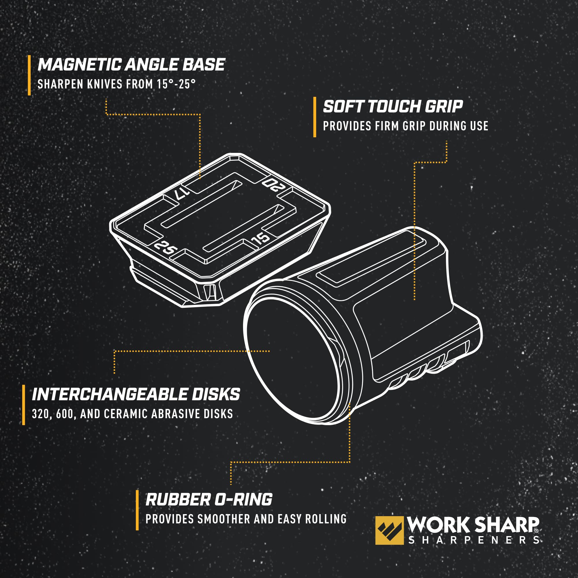 Work Sharp Rolling Knife Sharpener with 4 sharpening angles for all chef and kitchen knives