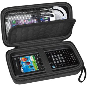 case compatible with texas instruments ti-nspire cx ii/ti nspire cx/ti-nspire cx-ii t cas/for for ti-84 plus/ti-83 plus ce for hp prime color graphing calculator, storage holder-black(box only)