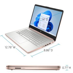 HP Essential Laptop, 14" HD Display, Intel Celeron N4120, 16GB RAM, 64GB eMMC, Webcam, HDMI, Wi-Fi, RJ-45, 1 Year Office 365, Windows 11 Home, Rose Gold