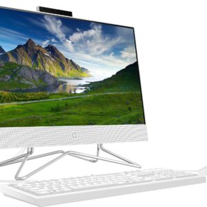 HP 2022 Newest All-in-One Desktop, 21.5" FHD Display, Intel Celeron J4025 Processor, 8GB RAM, 256GB PCIe SSD, Webcam, HDMI, RJ-45, Wired Keyboard&Mouse, WiFi, Windows 11 Home, White