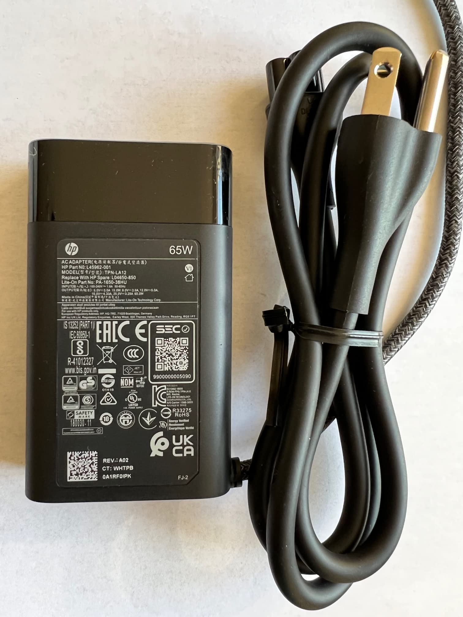 New Replacement HP 65W USB C AC Adapter for HP Spectre 13 x360 2019 13-AP Folio 13-ak0000 Elite x2 1013 G3, Comaptible P/N: L04540-001, L04650-850, PA-1650-38HT, TPN-LA12