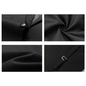 Mens Suits Regular Fit 3 Piece Tuxedo Blazer Jacket Vest Pants Formal Suit Set for Men Wedding Prom Casual Black