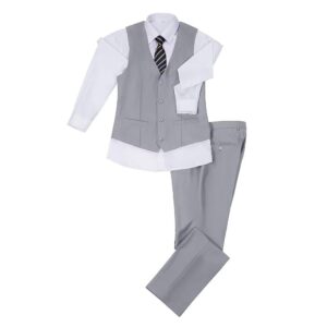 JOYLYJOME Grey Vest and Pants for Men Slim Fit Wedding Prom Suit 2 Pieces Suit Dress Tux Suit Casual Waistcoat Pants Set XL