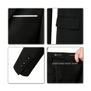 Men Suits Slim Fit 3 Piece Black Business Wedding Suits Tuxedos Groomsmen Prom Blazer Jacket Vest Pants Men Suit Set M