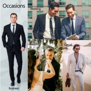 Mens 3 Piece Suit Slim Fit Dress Tux Suits for Men Solid Color Wedding Classic Tuxedo Set US Size M Light Blue