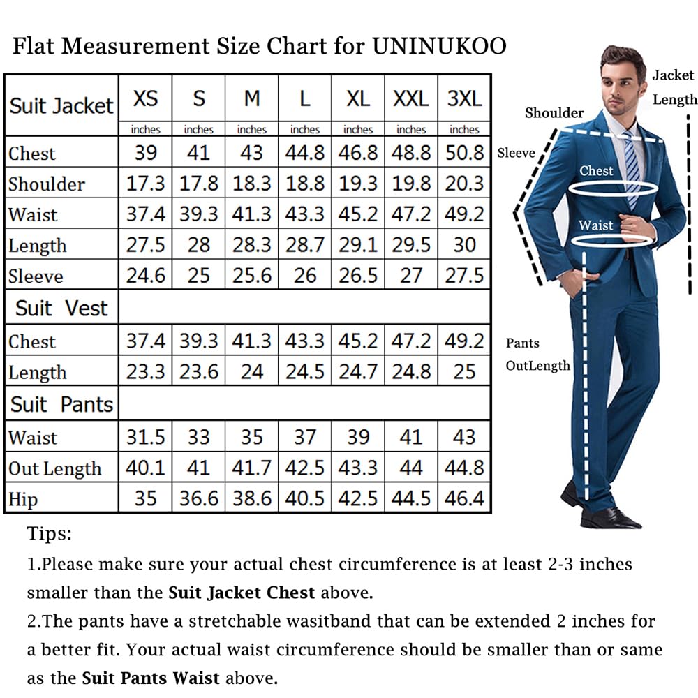 Mens 3 Piece Suit Slim Fit Dress Tux Suits for Men Solid Color Wedding Classic Tuxedo Set US Size M Light Blue