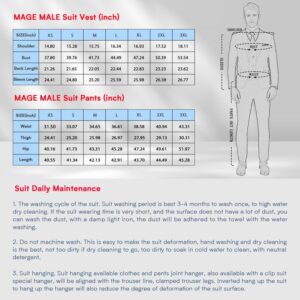 MAGE MALE Men's Linen 2 Piece Suit Slim Fit Wedding Groomsmen Summer Vest Pants Set with Pocket Square