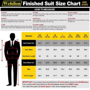 Wehilion Men's Suits 2 Pieces, Navy Blue Vest Pants Set for Men V-Neck Slim Fit Casual Waistcoat Suit nv-xs