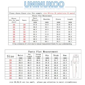 UNINUKOO Mens Suit Slim Fit 1 Button 2 Piece Wedding Party Holiday Solid Color Tux Suits for Men US Size 30 Pink