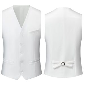 Mgnaie Men White Tuxedo Suit Set 3 Pieces Solid Premium Shawl Lapel Tux Jacket Vest Trousers Dinner Wedding 2024