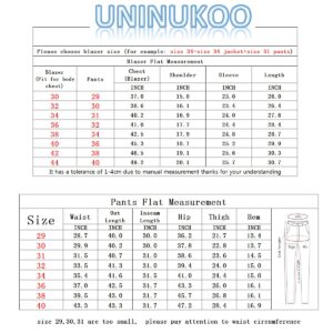 UNINUKOO Men's Suit Slim Fit 2 Button 2 Piece Suits for Men Party Formal Dress Solid Tuxedo Blazer Jacket Pants Set US Size 40 Orange