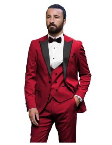 huutoe red suit men red tuxedo for men wedding mens tuxedo suit set tuxedo suits for men tuxedo size m