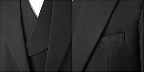 Lilis® Mens Premium Tail Tuexdo 3 Pieces Suit Tailcoat Jacket Tux Vest & Trousers Black