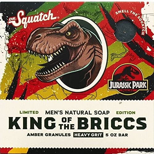 Dr. Squatch All Natural Bar Soap for Men with Heavy Grit, King of the Briccs Jurassic Park