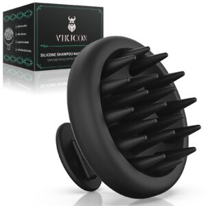 VIKICON Silicone Scalp Massager Shampoo Brush for Hair Growth, Beard Brush for Men, Face & Beard Scrubber Exfoliator, Wet Dry Shower Head Scalp Massager for Exfoliating Dandruff, Gifts for Him Father