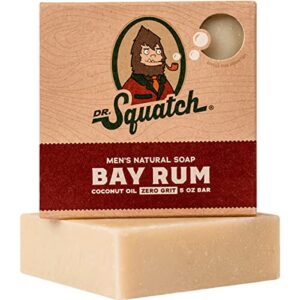 dr. squatch all natural bar soap for men with zero grit, bay rum