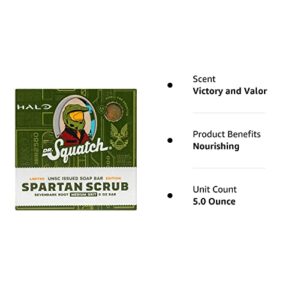 Dr. Squatch Spartan Scrub, 5 Ounce (Pack of 1), Green and Orange Swirl