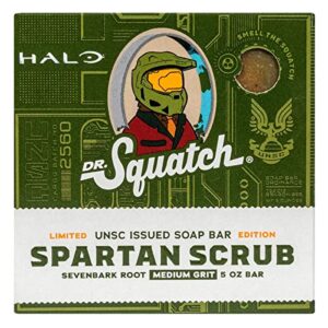 Dr. Squatch Spartan Scrub, 5 Ounce (Pack of 1), Green and Orange Swirl