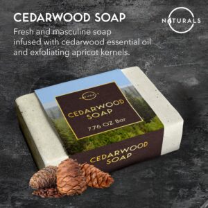 O Naturals Exfoliating Soap Bar Cedarwood - Natural Exfoliating Bar Soap - Heavy Grit Mens Soap - Apricot Kernels Bar Soap - Bar Soap for Men - Mens Soap Bar - Soap for Men Face Soap Bar Mens Bar Soap