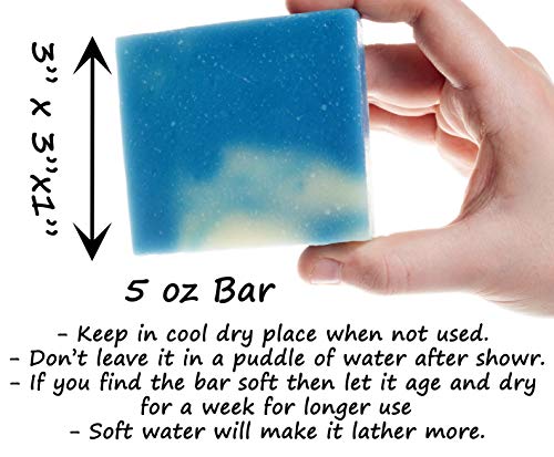 360Feel Men's Cool Water Cologne Soap -Large 5oz Organic Castile Handmade Soap bar -Bold Masculine fragrance- Pure Essential Oil Natural Soaps- Made in USA