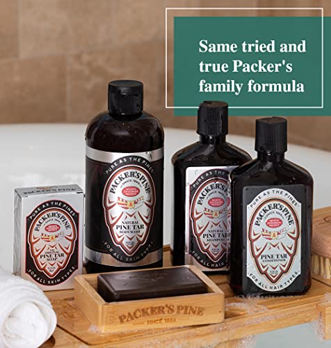 Packer's Pine Tar Shampoo | The Original Mens Shampoo Made With Natural Pine Tar and Pine Oils | Mens Shampoo & Camping Shampoo | Paraben, Sulfate, and Creosote Free Shampoo