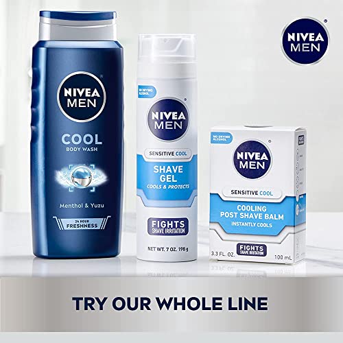 Nivea Men Cool Body Wash with Icy Menthol, Scented Body Wash for Men, Free of Parabens, Phthalates and Microplastic Particles, 3 Pack of 16.9 Fl Oz Bottles