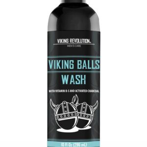 Viking Revolution Mens Balls Wash for Men (10 oz) - Ballwash for Men with Charcoal Mens Intimate Wash Men Genital Wash with Menthol, Vitamin B5 and Activated Charcoal