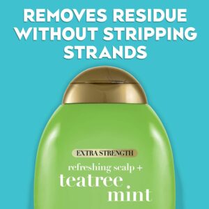 OGX Extra Strength Refreshing Scalp + Teatree Mint , Invigorating Scalp Shampoo with Tea Tree & Peppermint Oil & Witch Hazel, Paraben/ Sulfate-Free Surfactants, 13 fl oz