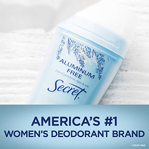 Secret Aluminum Free Deodorant for Women, 48hr Odor Protection, Free of Parabens Dyes Talc & Baking Soda, Coconut Scent, 2.4 oz (Pack Of 3)