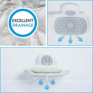 SlipX Solutions Patented Strong Hold Soap Saver, Suction Cup Soap Holder, Must Have Universal Kitchen & Bathroom Shower Accessories, White