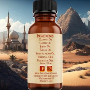 Fable Beard Co. Beard Oil - The Merchant, Arabian Nights & Egyptian Amber Scented, Natural Beard Oil for Men with Jojoba & Argan Oils, Vitamin E, Beard Hair Softener, Made in USA (1 Fl Oz)