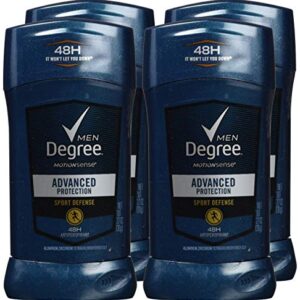 Degree Advanced Protection Antiperspirant Deodorant Sport Defense 4 count 72-Hour Sweat and Odor Protection Antiperspirant For Men With MotionSense Technology 2.7 oz