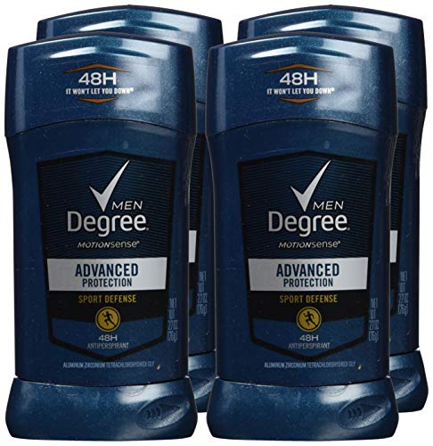 Degree Advanced Protection Antiperspirant Deodorant Sport Defense 4 count 72-Hour Sweat and Odor Protection Antiperspirant For Men With MotionSense Technology 2.7 oz