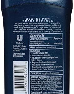 Degree Advanced Protection Antiperspirant Deodorant Sport Defense 4 count 72-Hour Sweat and Odor Protection Antiperspirant For Men With MotionSense Technology 2.7 oz