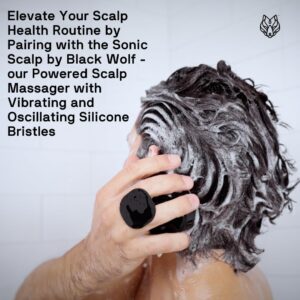 Black Wolf - Everyday Men’s Shampoo, 12 Fl Oz - Charcoal Powder Cleanses Scalp and Fights Dirty & Greasy Hair - Thick and Rich Lather - For All Hair Types