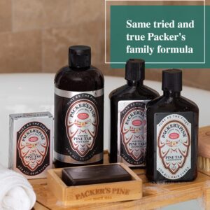 Packer's Pine Tar Soap | The Original Mens Body Soap Made With Natural Pine Tar and Pine Oils | All Natural Mens Soap Bar & Camping Soap | Paraben, Sulfate, and Creosote Free Soap - (3 Pack)