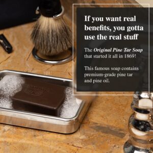 Packer's Pine Tar Soap | The Original Mens Body Soap Made With Natural Pine Tar and Pine Oils | All Natural Mens Soap Bar & Camping Soap | Paraben, Sulfate, and Creosote Free Soap - (3 Pack)