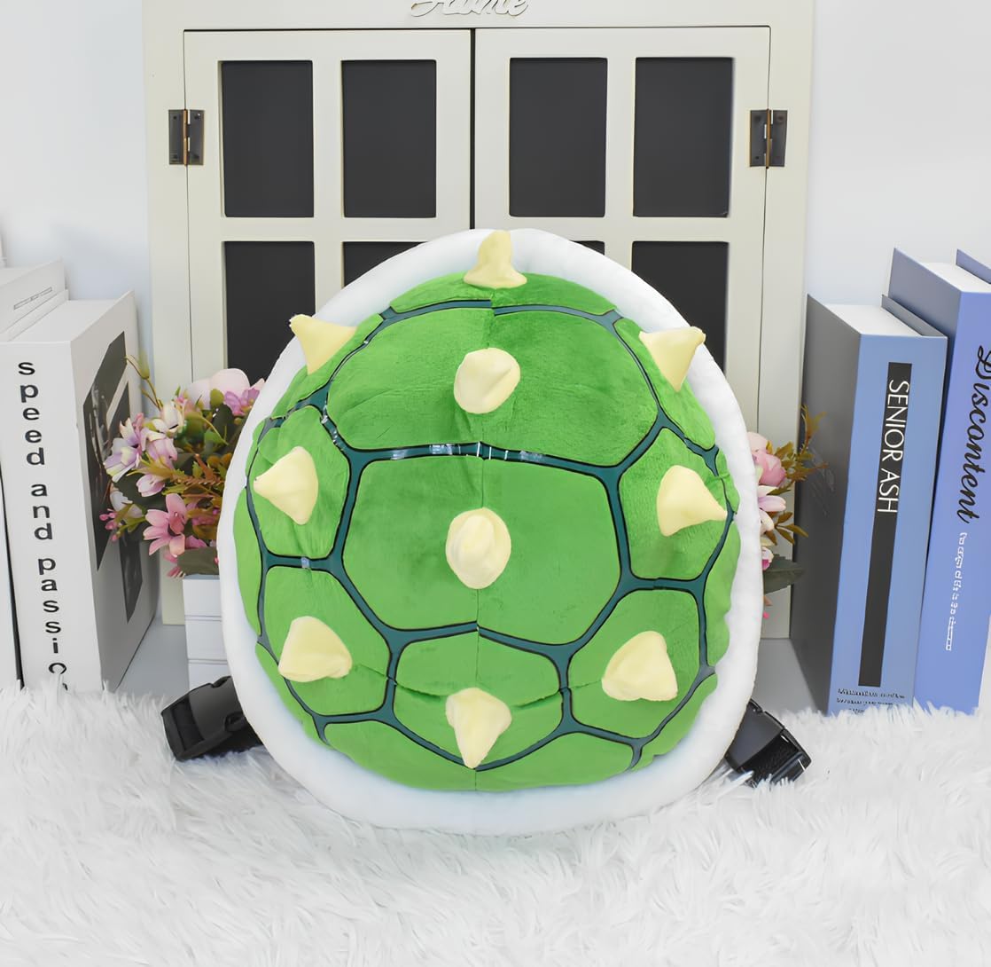 ZHYPFF Green Backpack Ultra Yellow Spiked Turtle Shell Backpack Role Play Costume Accessory Prop Soft Stuffed Cartoon Toy 11.4 inch