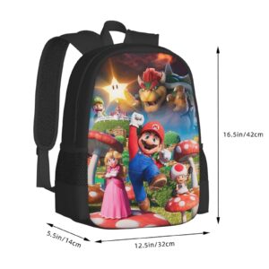 FNASFIA Super Cute Bros Backpack Pencil Case Lunch Bag 3 Piece Set Cartoon Backpack Boys And Girls' Backpack 3D Backpack