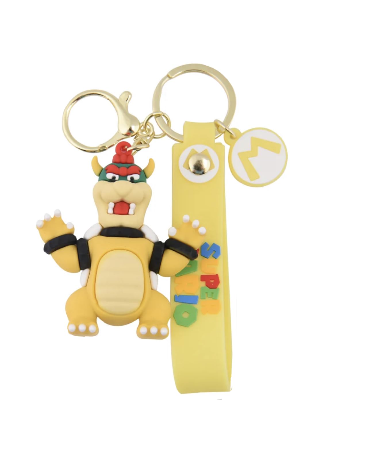 MARALICIA Keychain 3D Mario Friends Pendant Charm for Super Boys and Girls Keyring for Backpack,Handbag,Purse (Friend-Bowser)